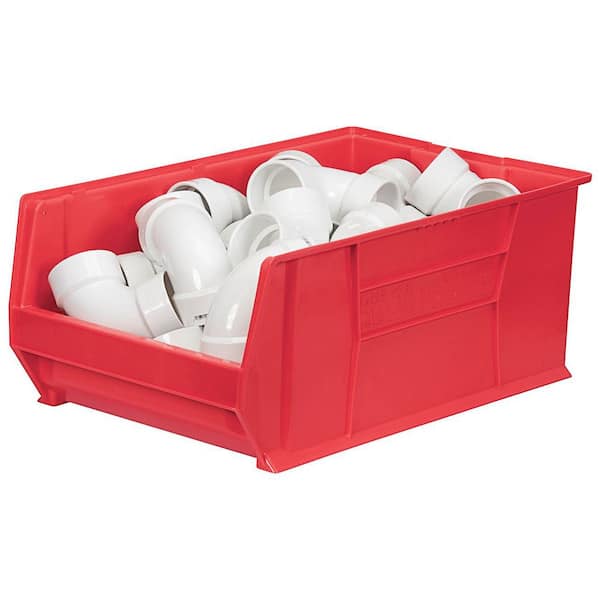 30290 Series, 18 3/8 in. W x 29 1/4 in. D x 12 in. H, Red Super-Size Plastic Stackable Storage Bin Organizer, 1-Pack