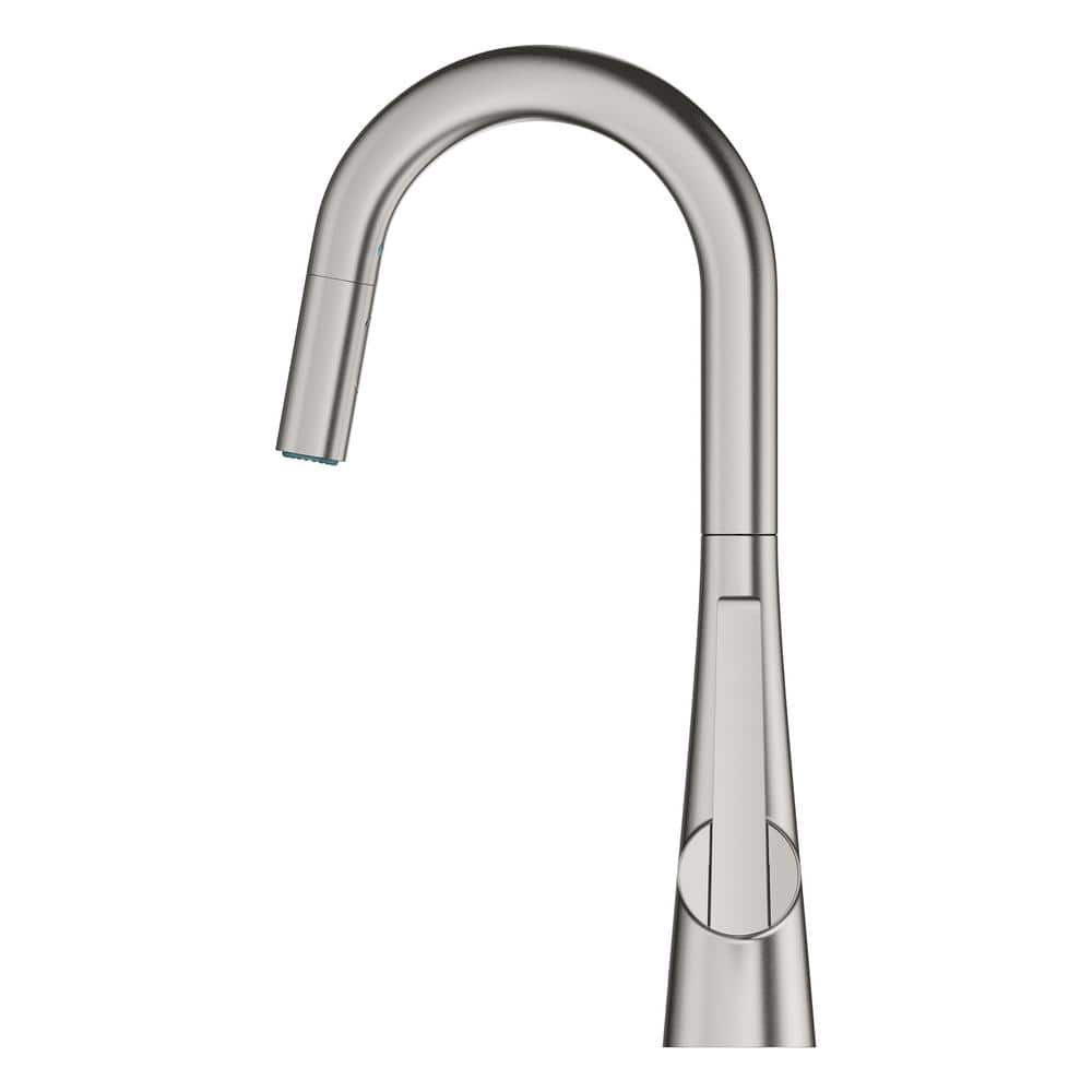 Zedra SuperSteel Modern Pull-Down Dual Spray Bar Faucet