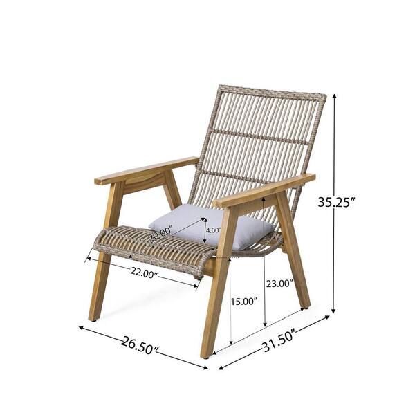 ３つセット Outdoor Acacia Wood 3-Piece Lounge Set, Teak Finish with