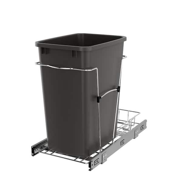 Rev-A-Shelf Gray Pull Out Trash Can 35 qt. for Kitchen Cabinets