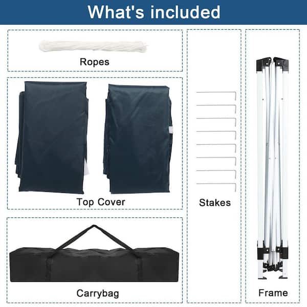 Karl home 6.5 ft. x 6.5 ft. Blue Straight Leg Pop-Up Canopy with 4