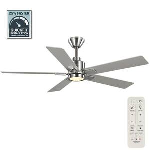 Zandra 52 in. White Changing Integrated LED Brushed Nickel Smart Hubspace Ceiling Fan Light and Remote Included