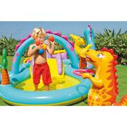 Dinoland 11 ft. x 7.5 ft. Novelty-Shaped 10 in. Deep Kiddie Pool with Air Pump