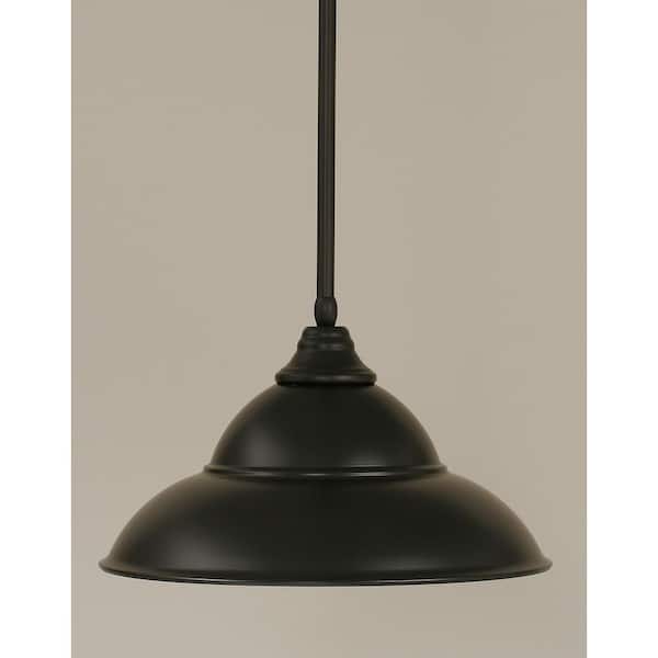 Unbranded Sparta 100-Watt 1-Light Matte Black Bowl Mini Pendant Light with Glass Shade
