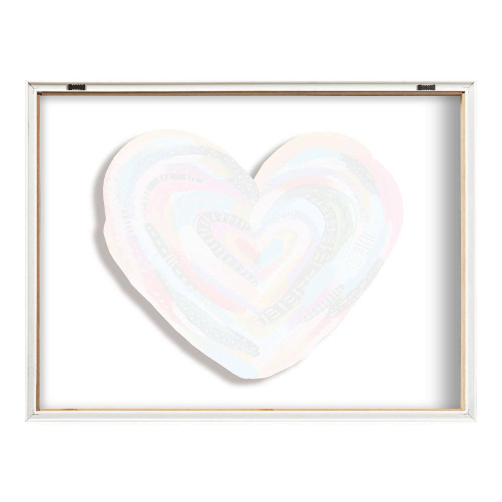 Labyrinth Heart Multicolor Abstract Glass Framed Poster