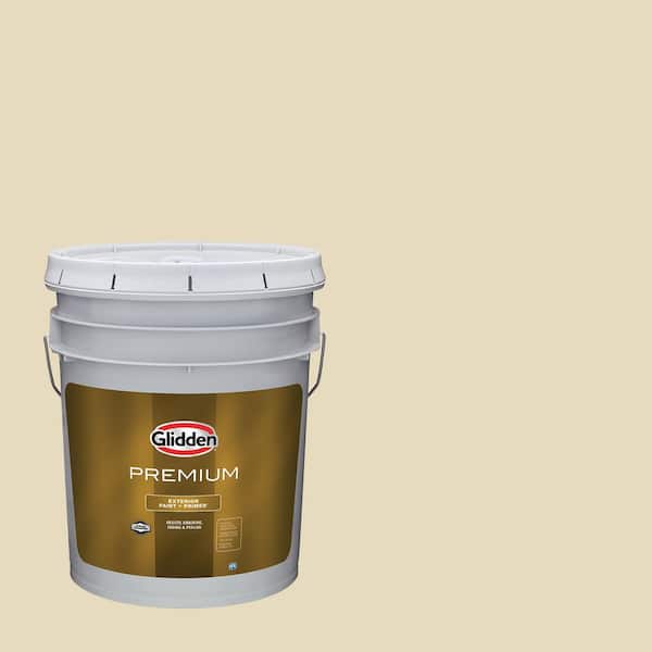 Glidden Premium 5 gal. PPG1104-3 Deserted Beach Flat Exterior Latex Paint