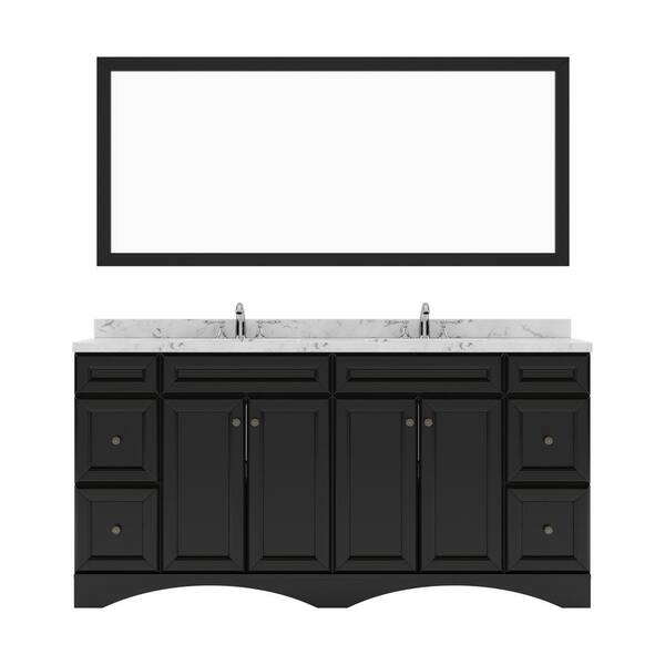 Virtu USA Talisa 72 in. W x 22 in. D x 37 in. H Double Sink Bath Vanity in Espresso with Quartz Top and Mirror
