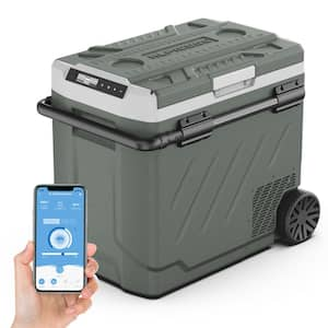 61 Qt. Portable Refrigerator Car Fridge Dual Zone Electric Cooler with App Control and Wheels 12-Volt Fridge Outdoor