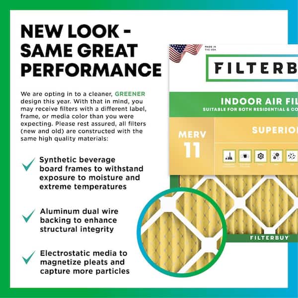 28x30x1 Air Filter ERV 8 Air Filter 5-Pack - Pleated HVAC Furnace AC Filters Filterbuy 28x30x1