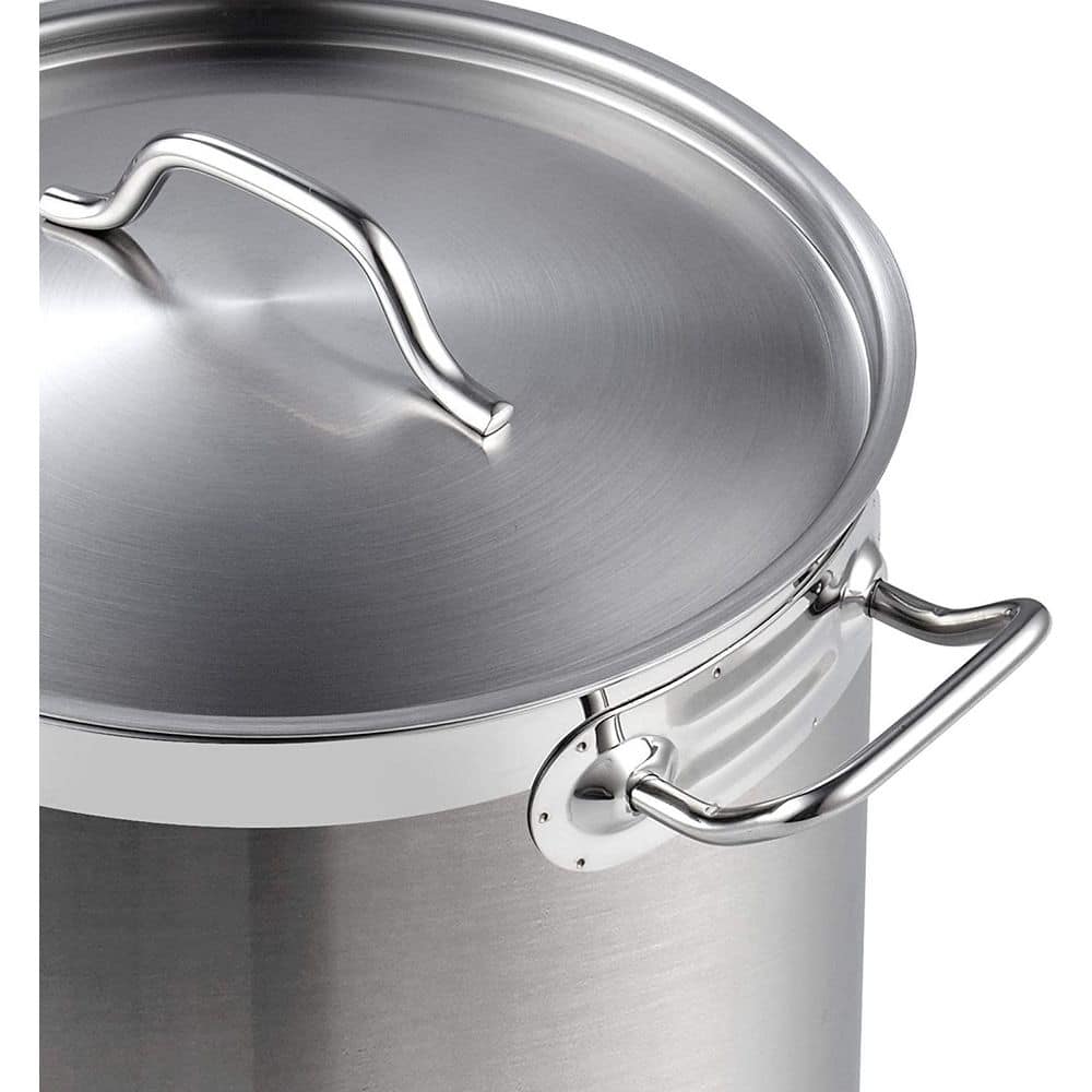 11 Quart Silver Stainless Steel Induction Stockpot with Lid