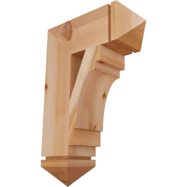 Ekena Millwork 5.5 in. x 26 in. x 18 in. Western Red Cedar Merced Arts and Crafts Smooth Bracket