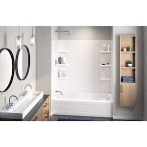 60 in. W x 58 in. H Polystyrene Glue-Up Tub Wall and Shower Surround in Smooth Pattern