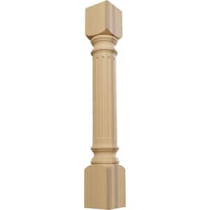 5 in. x 5 in. x 35-1/2 in. Unfinished Cherry Richmond Fluted Cabinet Column