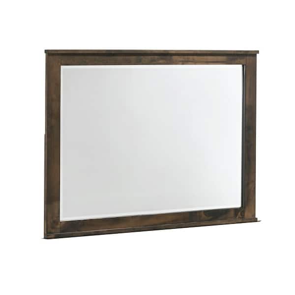 Benjara 1.5 in. x 33.5 in. Square Metal Frame Gray and Chrome Dresser Mirror
