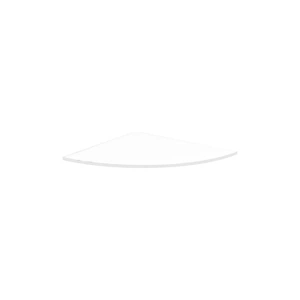 Dolle GLASS 11.8 in. x 11.8 in. x 0.31 in. White Corner Decorative Wall Shelf without Brackets
