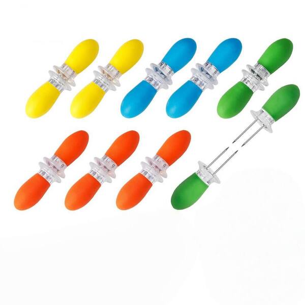 Stainless Steel Corn Cob Holders with Butter Spreading Tool for BBQ, Grill, Corn on the Cob, Multicolor (18-Pack)