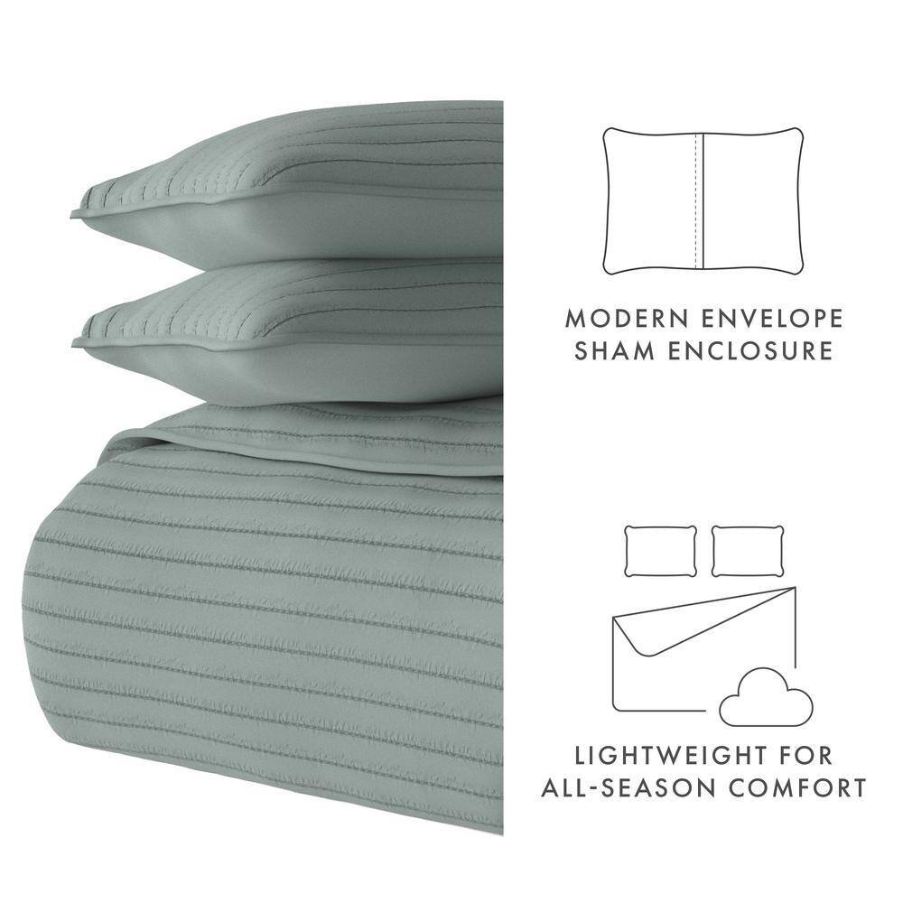 Eucalyptus Twin Microfiber Reversible Quilt Set