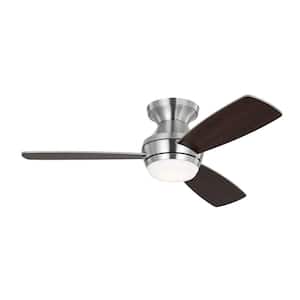 Ikon 44 in. Integrated LED Indoor Brushed Steel Ceiling Fan with Light Kit, Remote Control and Manual Reversible Motor