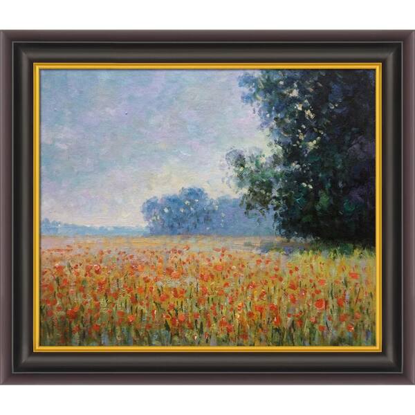 LA PASTICHE Oat Fields by Claude Monet Opulent Framed Abstract Oil Painting Art Print 26 in. x 30 in.