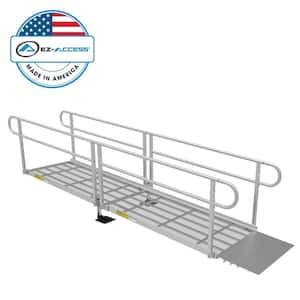 PATHWAY 3G 12 ft. Wheelchair Ramp Kit with Expanded Metal Surface and Two-line Handrails