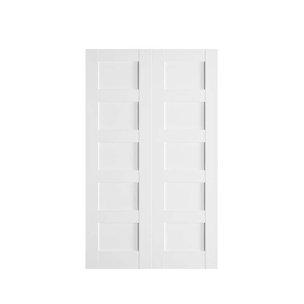 56 in. x 80 in. (Double 28 in.) 5 Panel Solid Core White Primed Composite Interior Door Slab (No Hardware) price history on PriceWatchPro