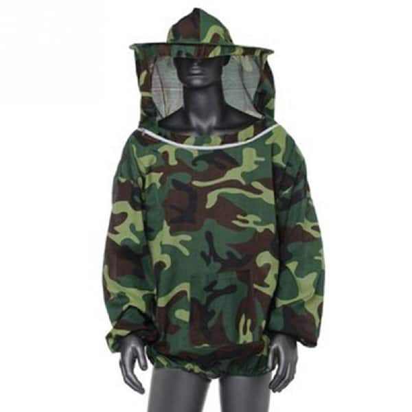 Unbranded 27.5 in. .x 21.5 in Anti-bee Suit Beekeeping Clothing with Beekeeping Hat Veil Zippered Beekeeper Clothing-Green