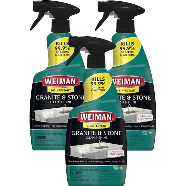 Weiman 24 oz. Granite and Stone Countertop Cleaner and Polish Spray (3-Pack)