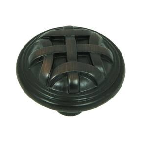 Cross Flory 1-1/4 in. Oil Rubbed Bronze Round Cabinet Knob