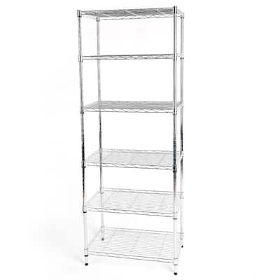 Hdx Chrome 6 Tier Metal Wire Shelving, 24 Inch Deep Wire Shelving