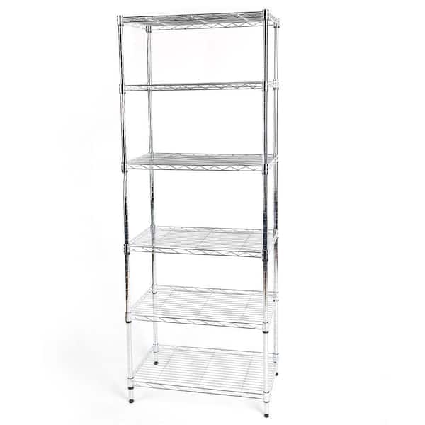 Hdx 6 Tier Steel Wire Shelving Unit In, 10 Inch Deep White Wire Shelving