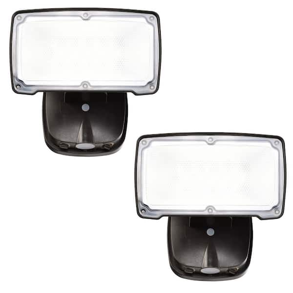 26-Watt 2500 Lumens Bronze Dusk to Dawn Control 1-Head Outdoor LED Security Flood Light (2-Pack)