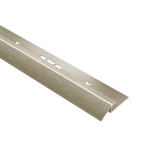 Vinpro-U Brushed Nickel Anodized Aluminum 5/32 in. x 8 ft. 2-1/2 in. Metal Reducer Resilient Tile Edge Trim