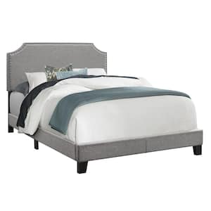Grey Linen Full Size Bed