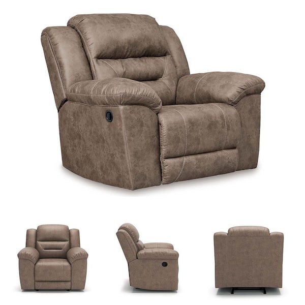 Signature DESIGN BY ASHLEY Stoneland Brown Faux Leather Rocker