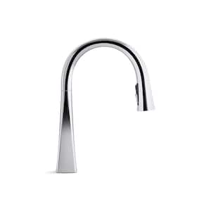 Graze Single-Handle Pull Down Sprayer Kitchen Faucet in Polished Chrome