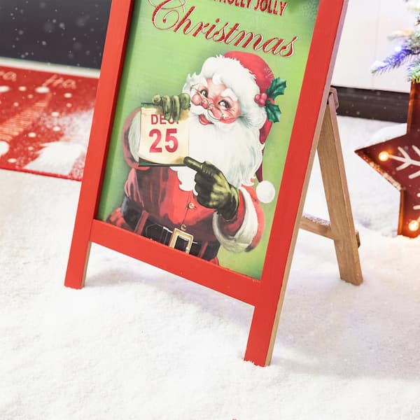 Glitzhome Fall & Christmas Double Sided Wooden Easel Decor