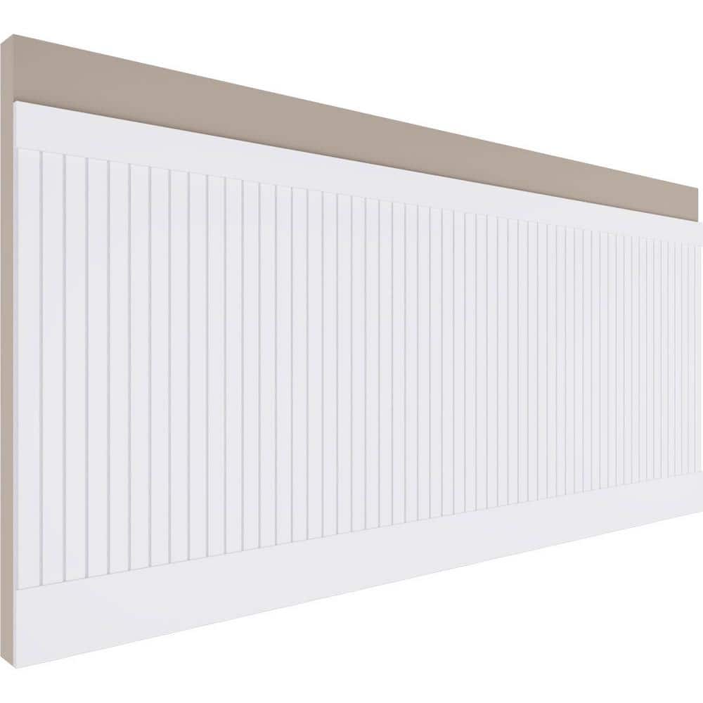 40" x 94.5" White PVC Slat Wall Wainscot Paneling Kit