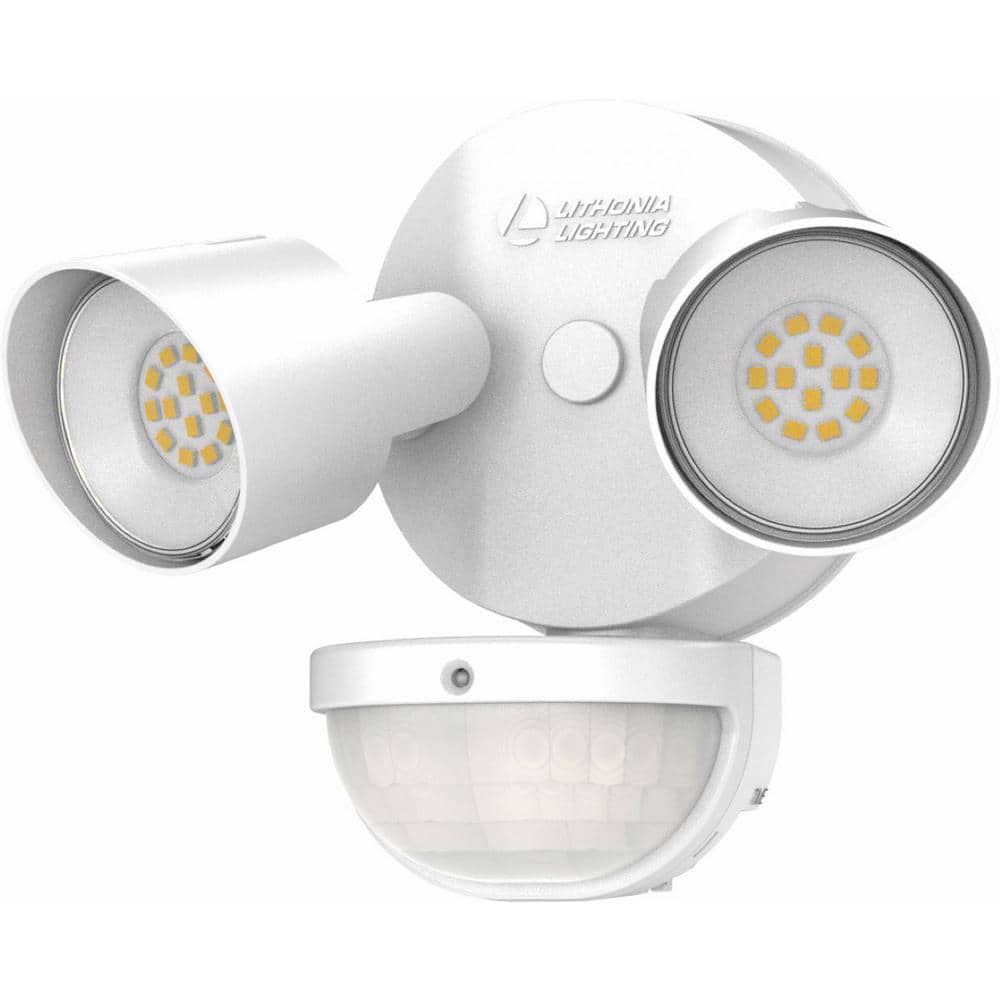 White Dual Head LED Outdoor Security Flood Light with Motion Sensor