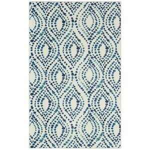 Dotted Ogee Navy 5 ft. x 8 ft. Geometric Area Rug