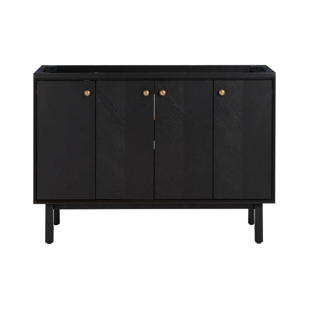 Adele 48'' Black Oak Single Bathroom Vanity Base