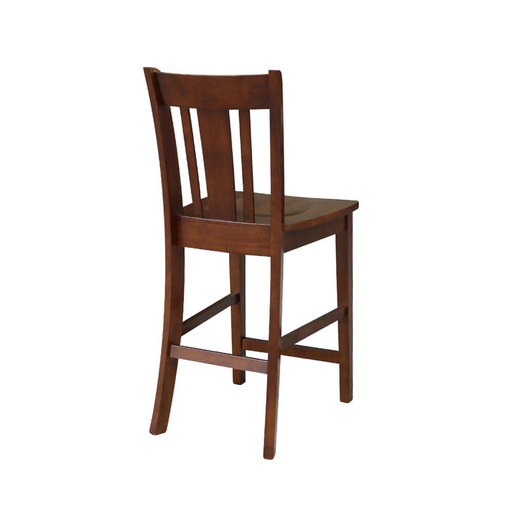San Remo 24" Espresso Solid Wood Counter-Height Stool