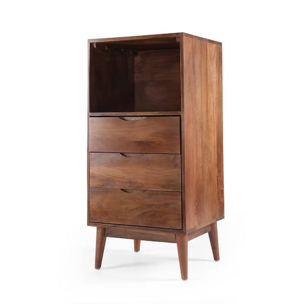 Noble House Dearing 3-Drawer Light Oak Chest of Drawers 41 in. H x 20 in. W x 16 in. D