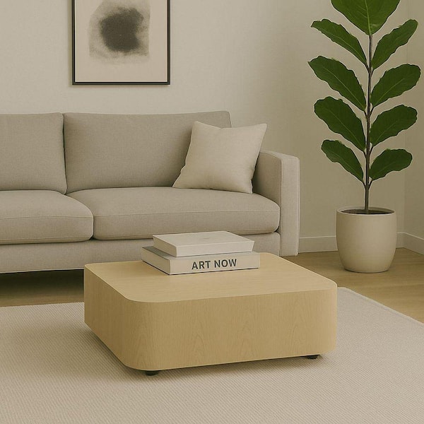 MR MODREST Teller Modern 36 in. Cream Square Wood Coffee Table 80045