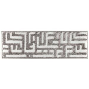 Grey/White 9 in. x 28 in. Non-Slip Stair Tread Cover Polypropylene Latex Backing (Set of 14) Willow Stair Rugs