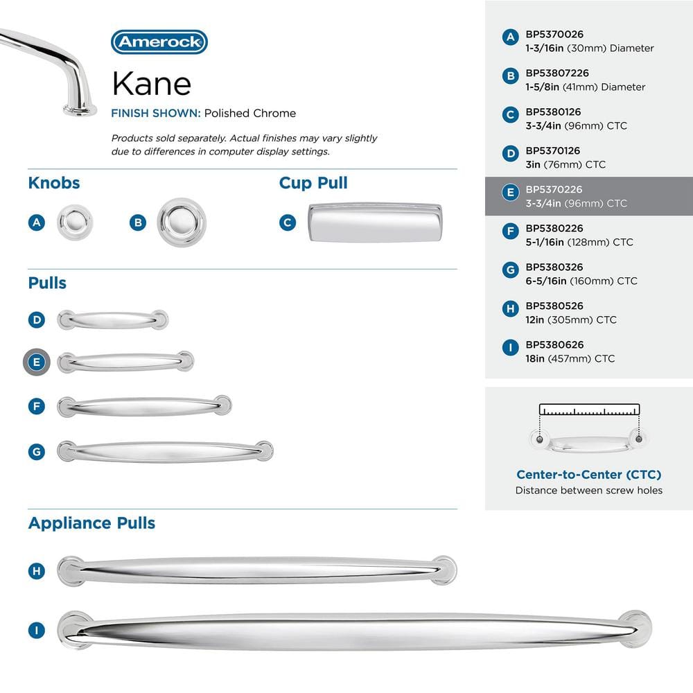 Polished Chrome 3-3/4" Cabinet Drawer Pull Bar