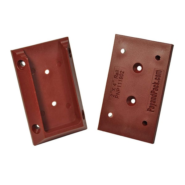Myard Stair Railing Connectors for 2 in. x 4 in. (Actual 1.5 in. x 3.5 in.) Railing Wood Handrail in Red Clay (1-Pair)