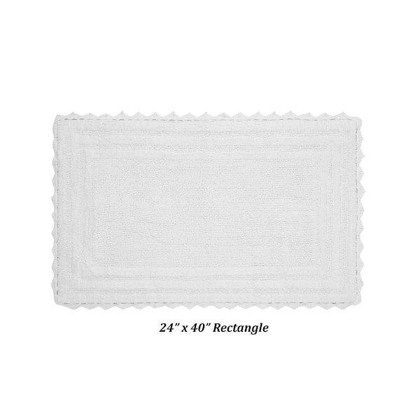 White Large Crochet Round Bath Mat