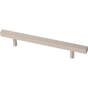 Square Bar 5-1/16 in. (128 mm) Satin Nickel Cabinet Drawer Pull