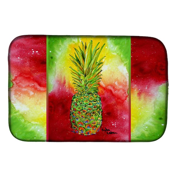Caroline's Treasures 14 in. x 21 in. Multicolor Pineapple Dish Drying Mat  8654DDM - The Home Depot