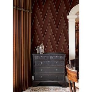 Red Manfred Ruby Modern Herringbone Wallpaper Sample